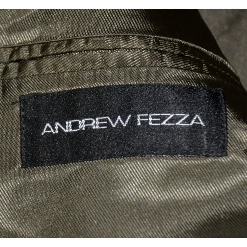 Andrew Fezza Mens Green Suede Blazer Sport Coat Jacket Size 46R Career Academia